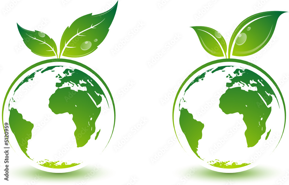 Planètes terre à feuilles, image vectorielle Planètes terre à feuilles, image vectorielle
