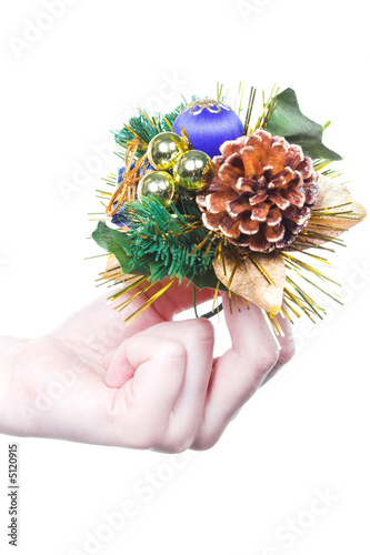 Hand with christmas decoration