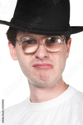 Konstfotografi man in hat and glasses