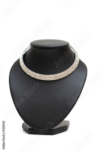 Diamond necklace isolated on the white background