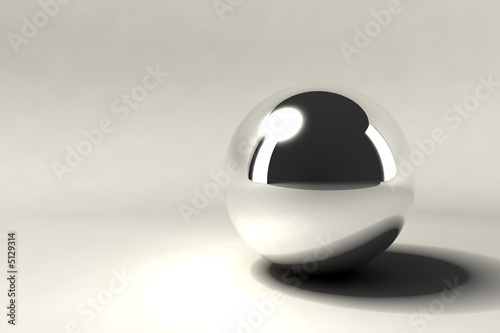 one silver chrome ball