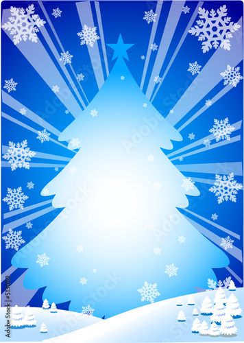 sapin de noël enneigé
