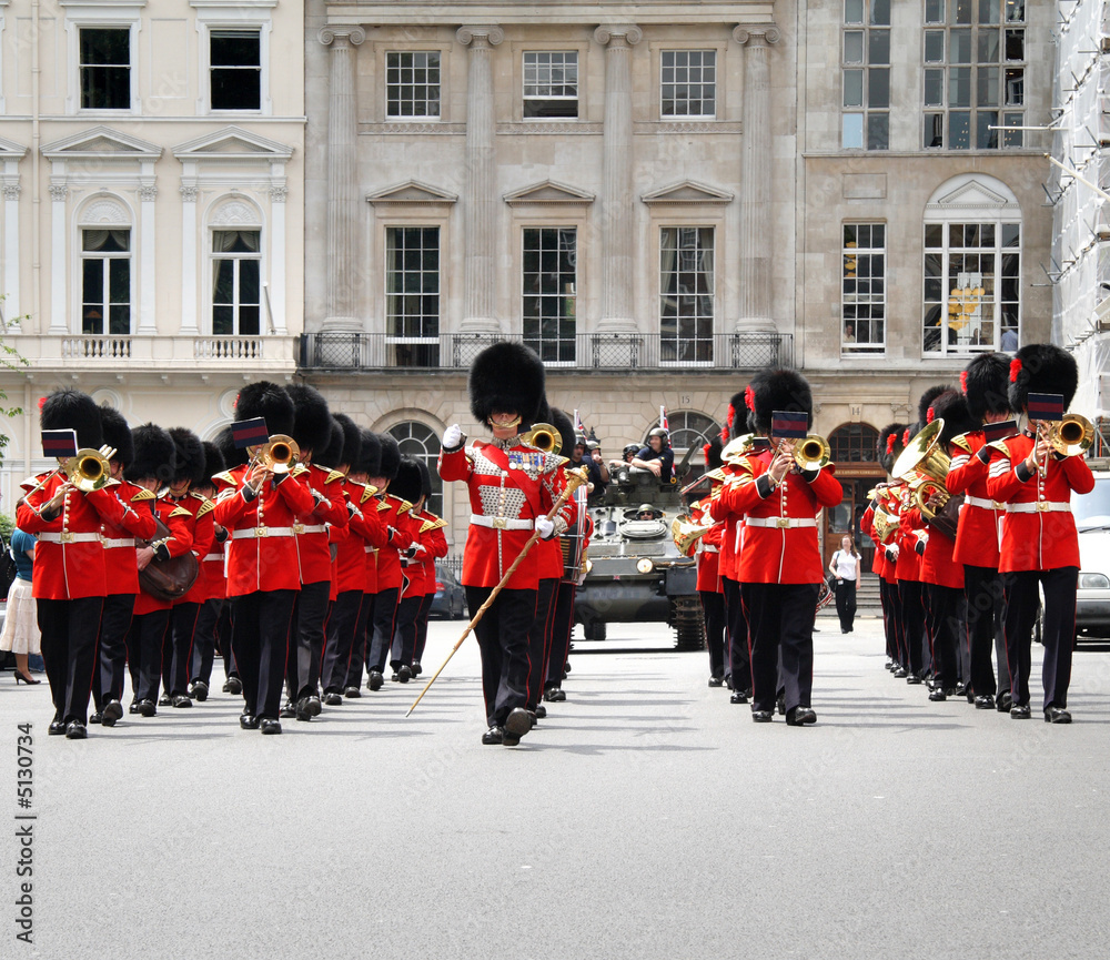 Coldstream Guards Marching in London