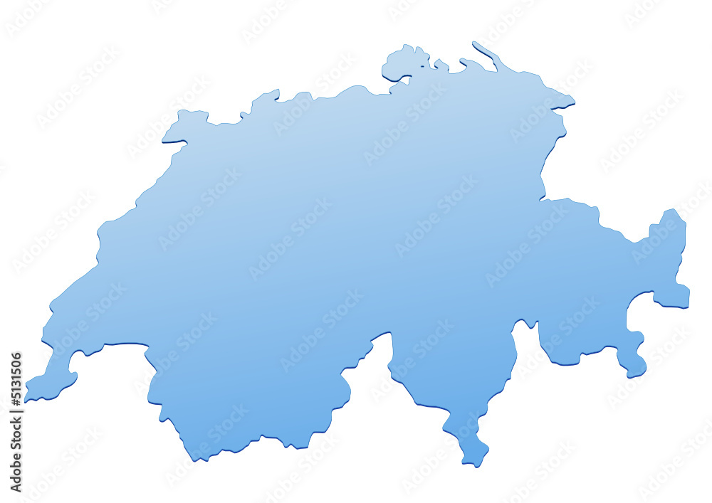 Carte de Suisse bleu
