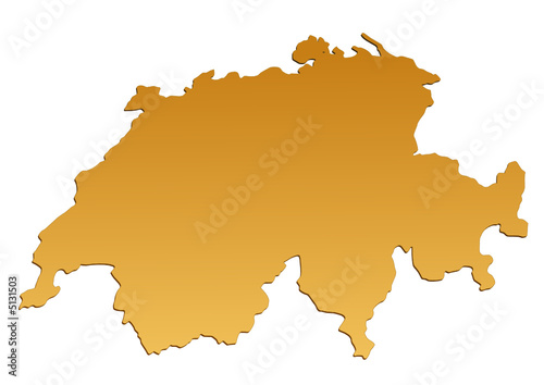 Carte de Suisse marron