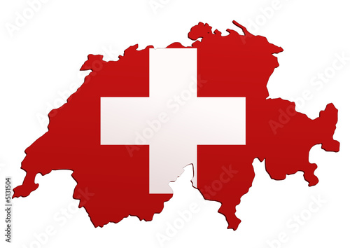 Carte de Suisse (Drapeau)