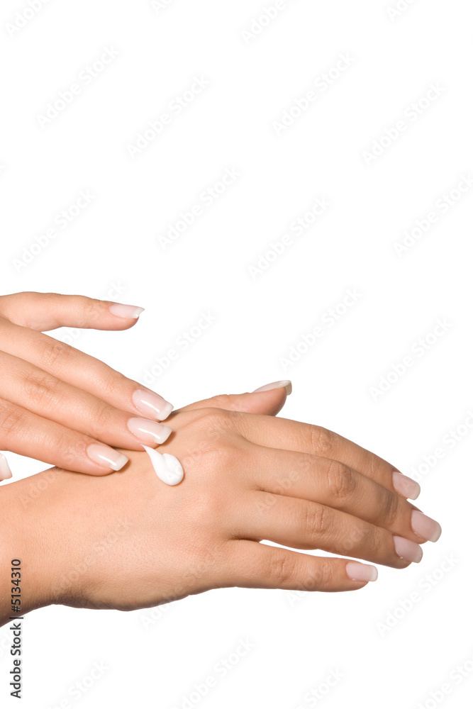 beautiful hands with moisturizer