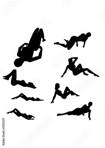 woman lies vector