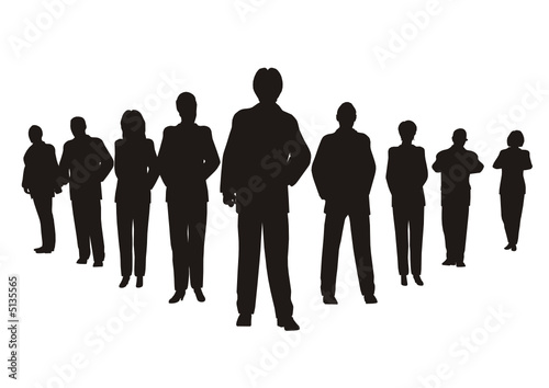 Business people with leader silhouette