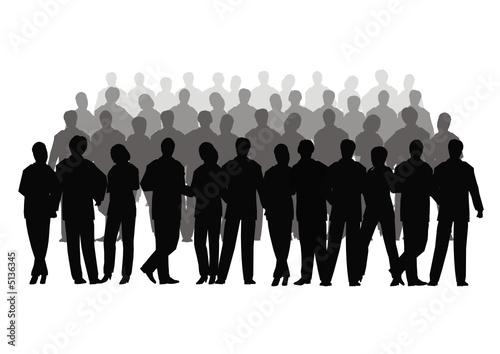Business crowd vector several row
