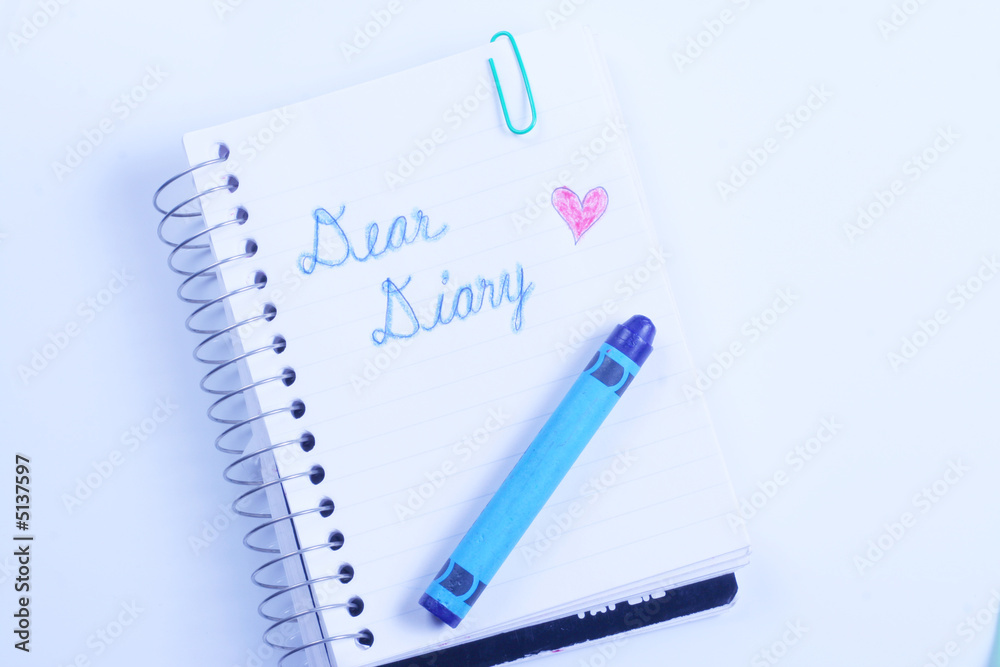 Dear Diary writen in crayon Dear Diary writen in crayon