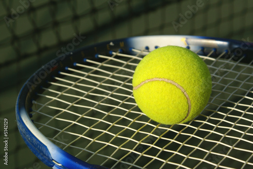 Tennis ball on racquet © Elzbieta Sekowska