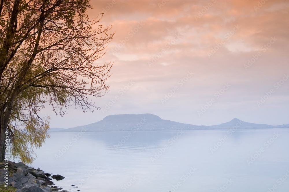 Sunset at lake Balaton