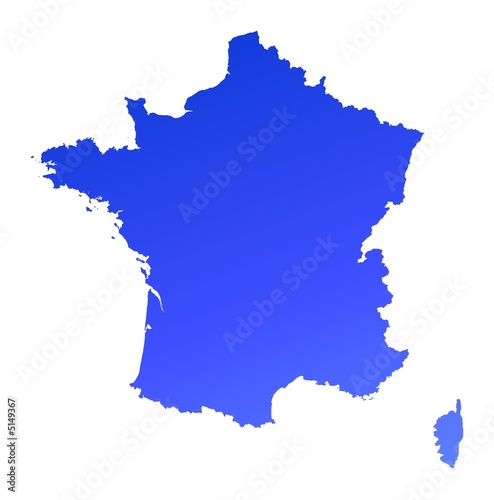 blue gradient France map