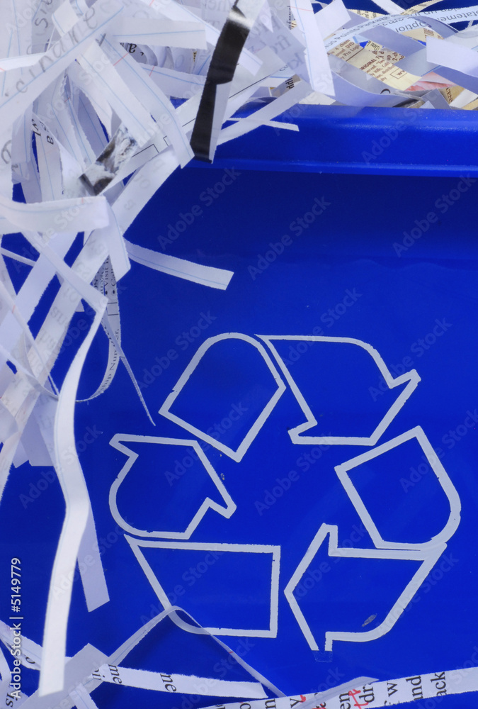 shredded paper in recycle bin Stock Photo Adobe Stock