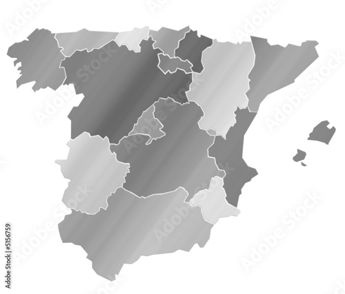Carte Espagne Camaieu Argent