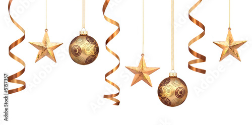 Gold christmas decorations photo