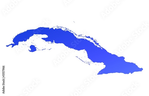 blue gradient Cuba map