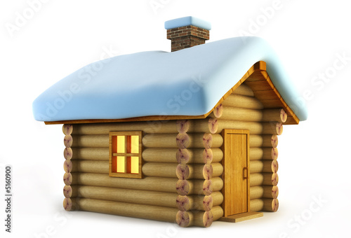 Fototapeta Naklejka Na Ścianę i Meble -  isolated loghouse