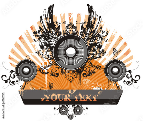Vector flyer for party whith speakers