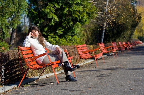 Sadness in park photo