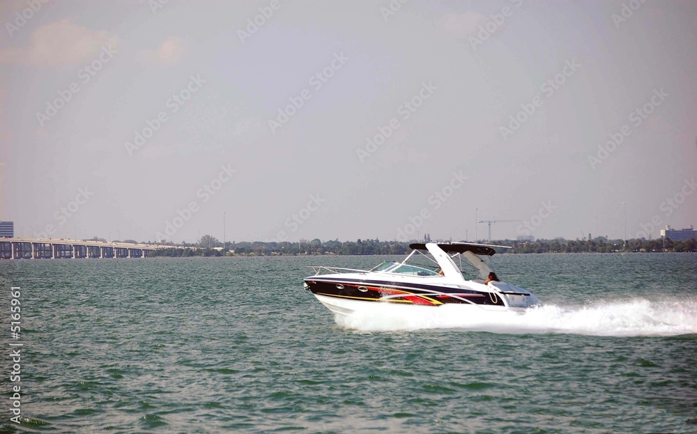 Fototapeta premium Cabin Cruiser on the Intercoastal