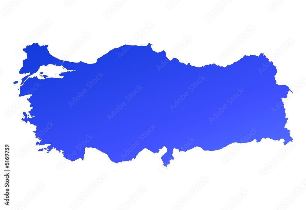 Fototapeta premium blue gradient Turkey map