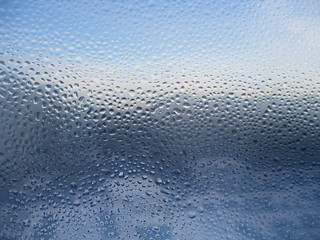 Water drops on glass 