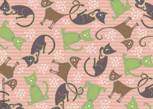 pastel feline cats pattern