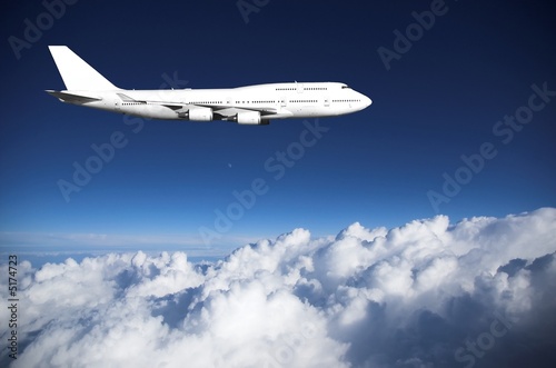 Rideaux velours Jumbo jet au-dessus des nuages - Nikkel-Art.fr