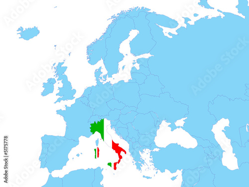 Italy on europe map