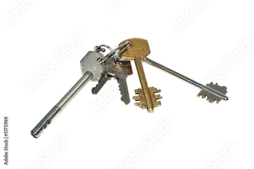Keys, isolated on a white background.