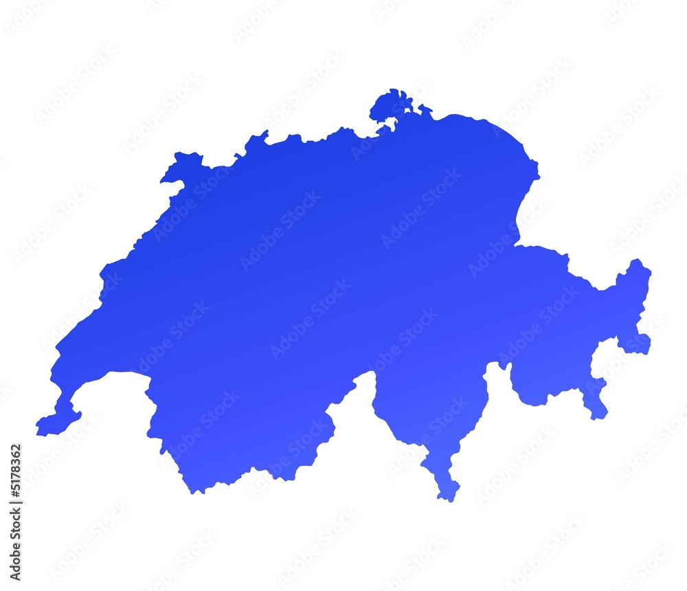 Blue gradient Switzerland map