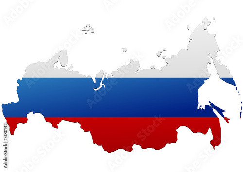 Carte de la Russie (Drapeau)