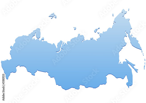 Carte de la Russie bleu