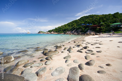 The Beach With Round Rocks
