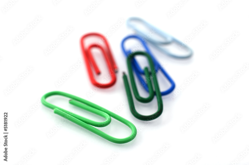 Colored paper clips with shallow depth of field Colored paper clips with shallow depth of field