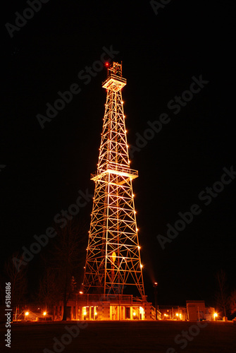 Oil Derrick at Night - Edmonton, Alberta, Canada
