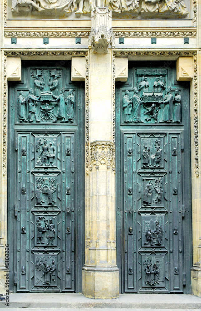 Czech Republic, Prague: Door of St Vitus cathedral