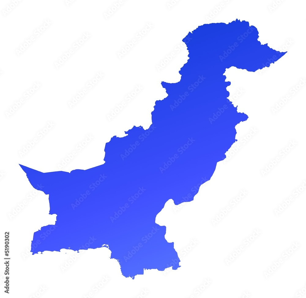 blue gradient map of Pakistan