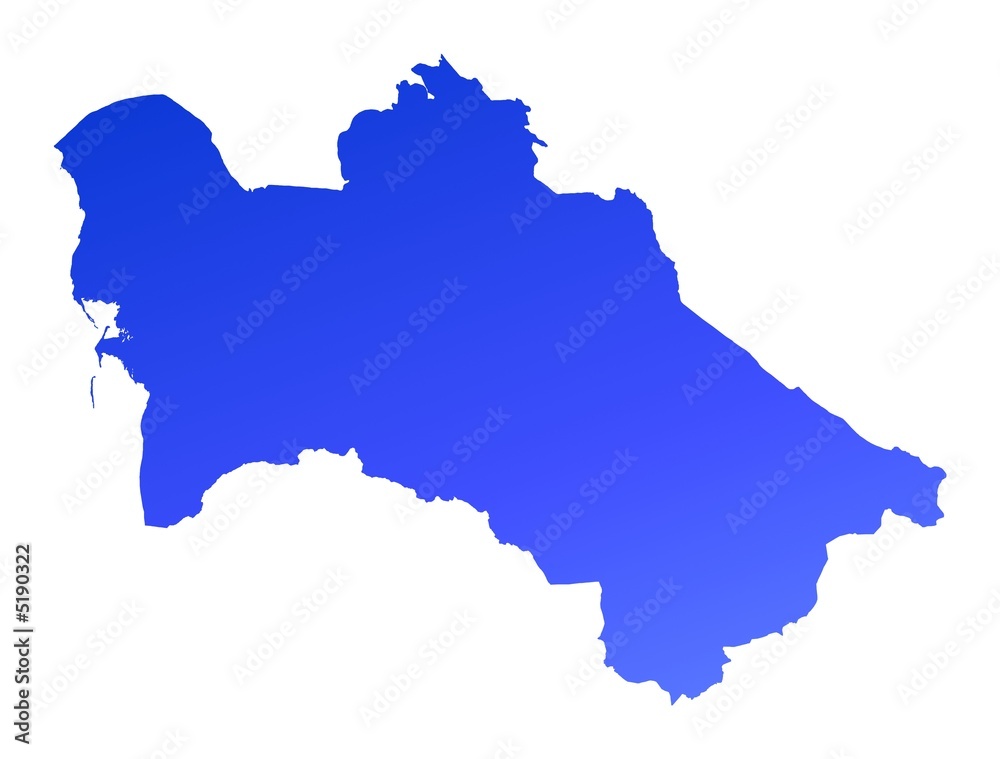 blue gradient map of Turkmenistan