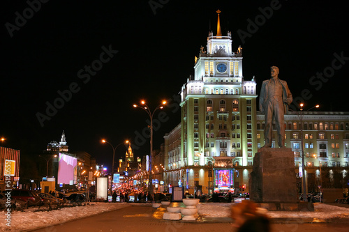 Russia, Moscow, Night, Winter photo