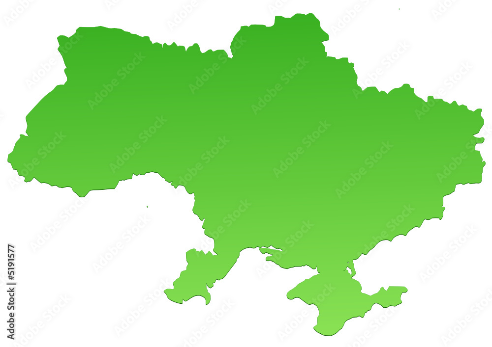 Carte de l'Ukraine verte
