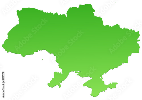 Carte de l'Ukraine verte