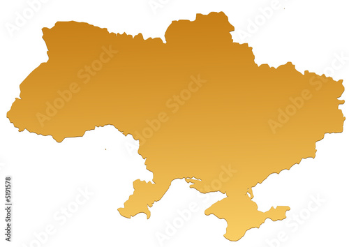 Carte de l'Ukraine marron