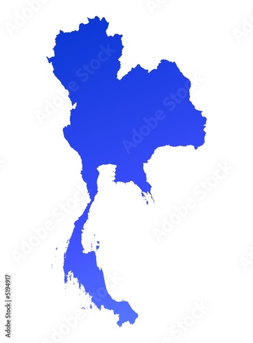 blue gradient map of Thailand