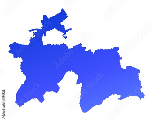 blue gradient map of Tajikistan