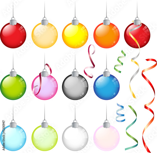 Boules et serpentins, image vectorielle