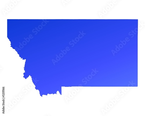 blue gradient map of Montana, USA