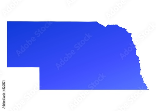 blue gradient map of Nebraska, USA
